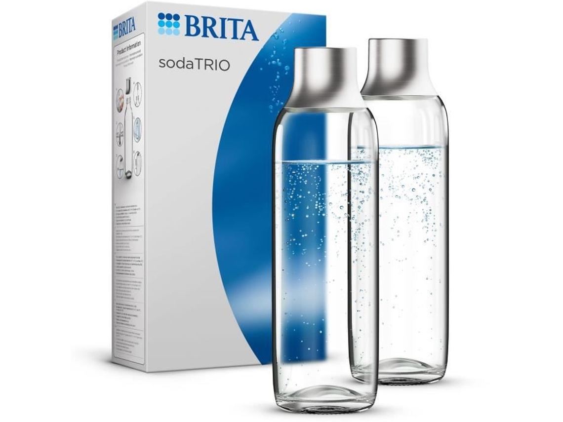 Pack de 2 Botellas Brita para Cafetera Sodatrio Capacidad 1L Vidrio