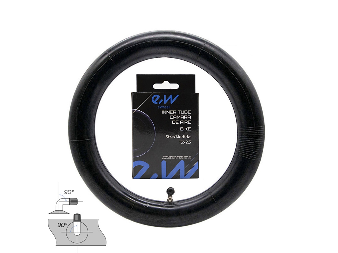Cámara de aire 16x2.5 Válvula curva 90ºx90º EWHEEL