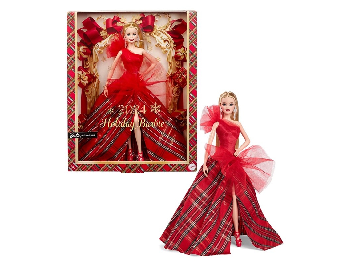 BARBIE Signature Con Vestido Rojo a Cuadros