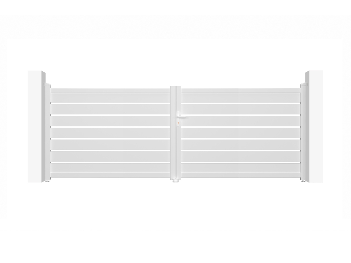 Puerta batiente de aluminio 4m VOGEL H.140cm blanco