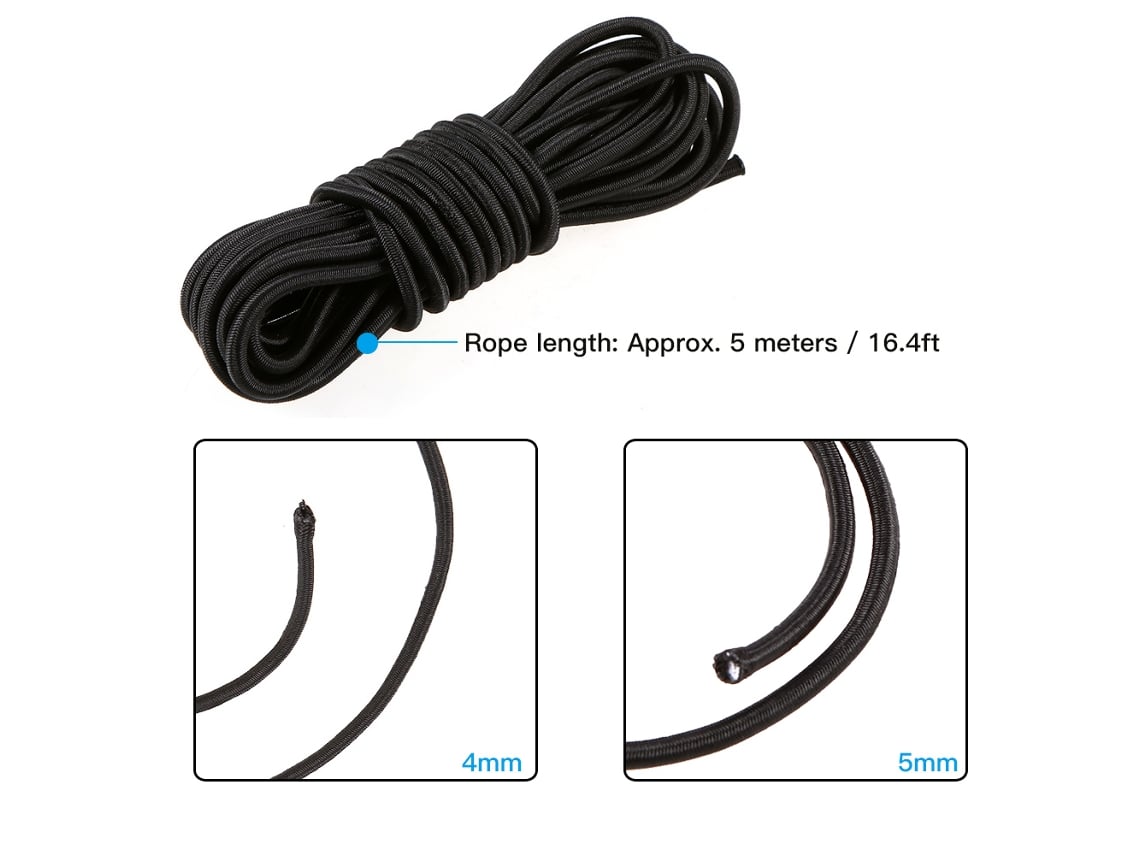 Corda Elástica Bungee Para Kayak 5m 4mm/5mm Acessório De Barco Esportes Aquáticos