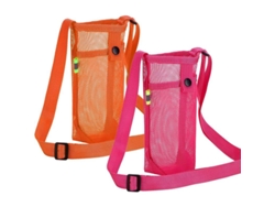 Bolsas de malla para botellas de agua Rebe-2 con correas ajustables, ideales para la playa y la práctica de deportes.