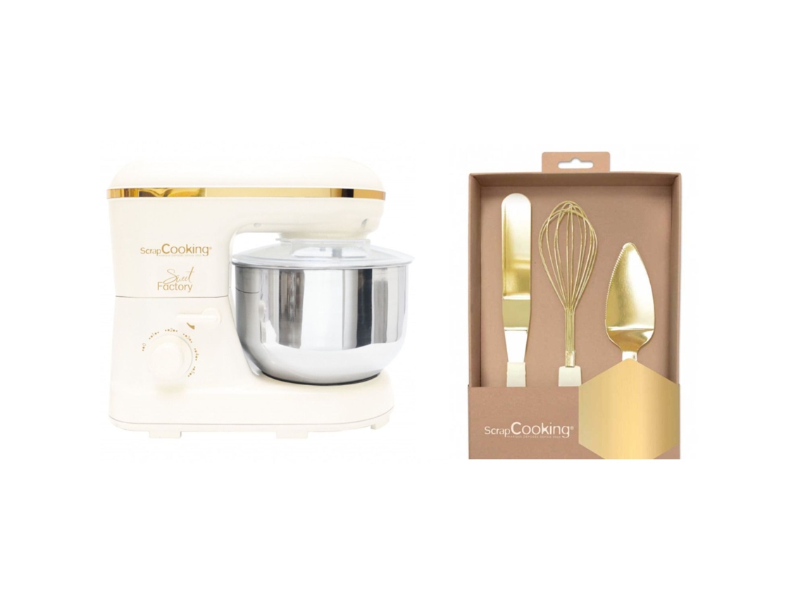 Batidora con Bol SCRAPCOOKING Sweet Factory + Juego de utensilios Dorado