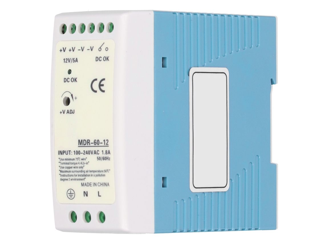 Fuente De Alimentación Berm Mdr-60-12 De Rail Ultra Delgada Industrial 60w 12v 5a Switch Mode Abs