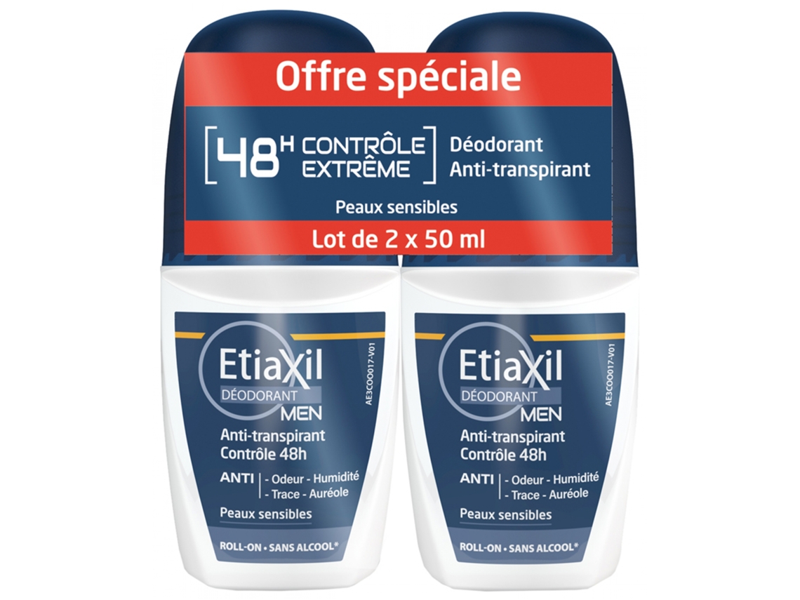 Desodorante Desodorante Men Antitranspirante Control 48H Roll-On Lote de 2 X 50 Ml ETIAXIL