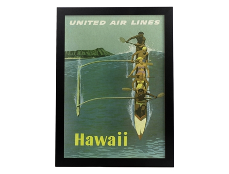Poster NACNIC Vintage Cartel vintage de Kayak en Hawaii.