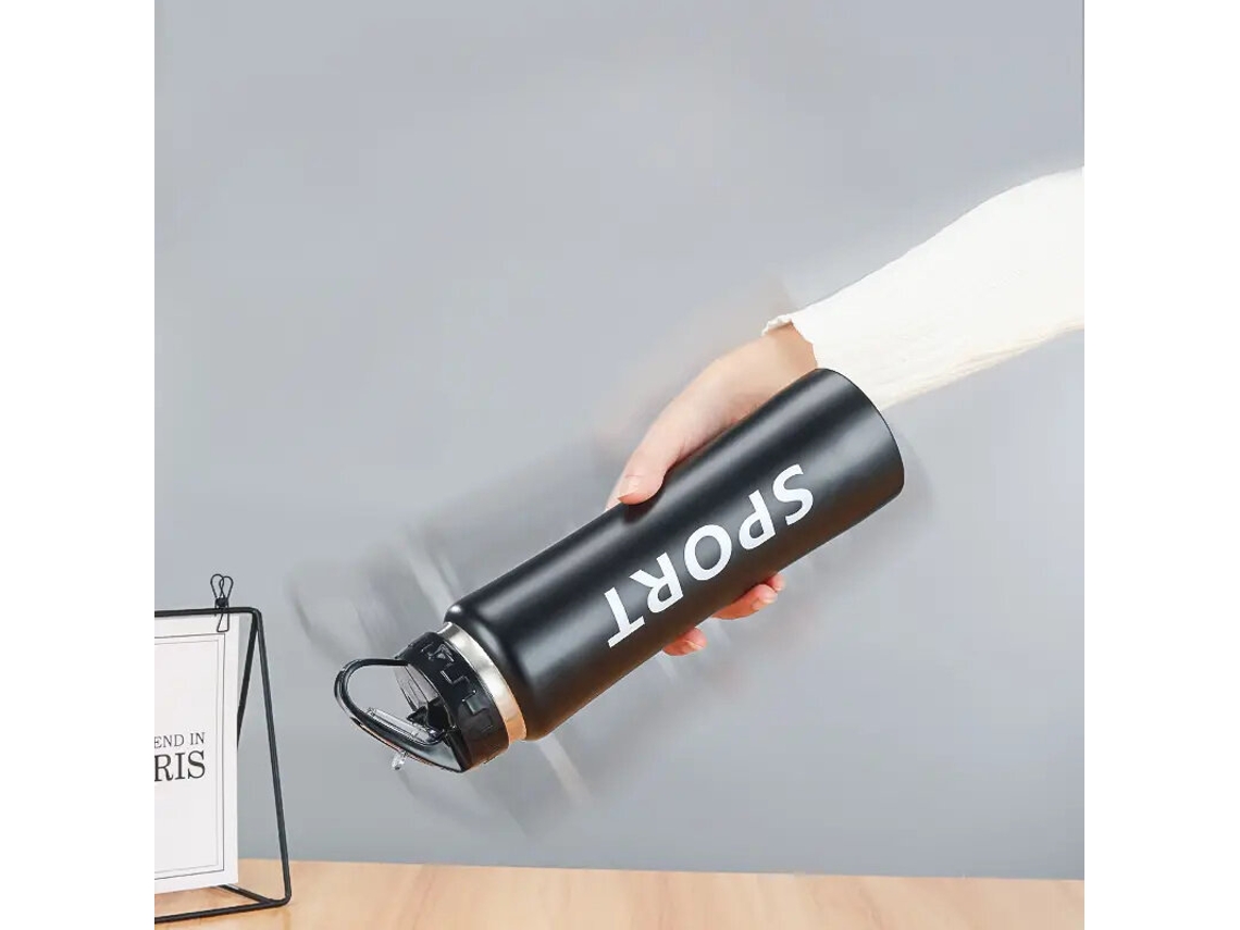 Azul Ipree Garrafa Água Esportiva 600ml Parede Dupla Aço Inoxidável Isolada Vácuo À Prova Vazamentos Caminhadas Ar Livre