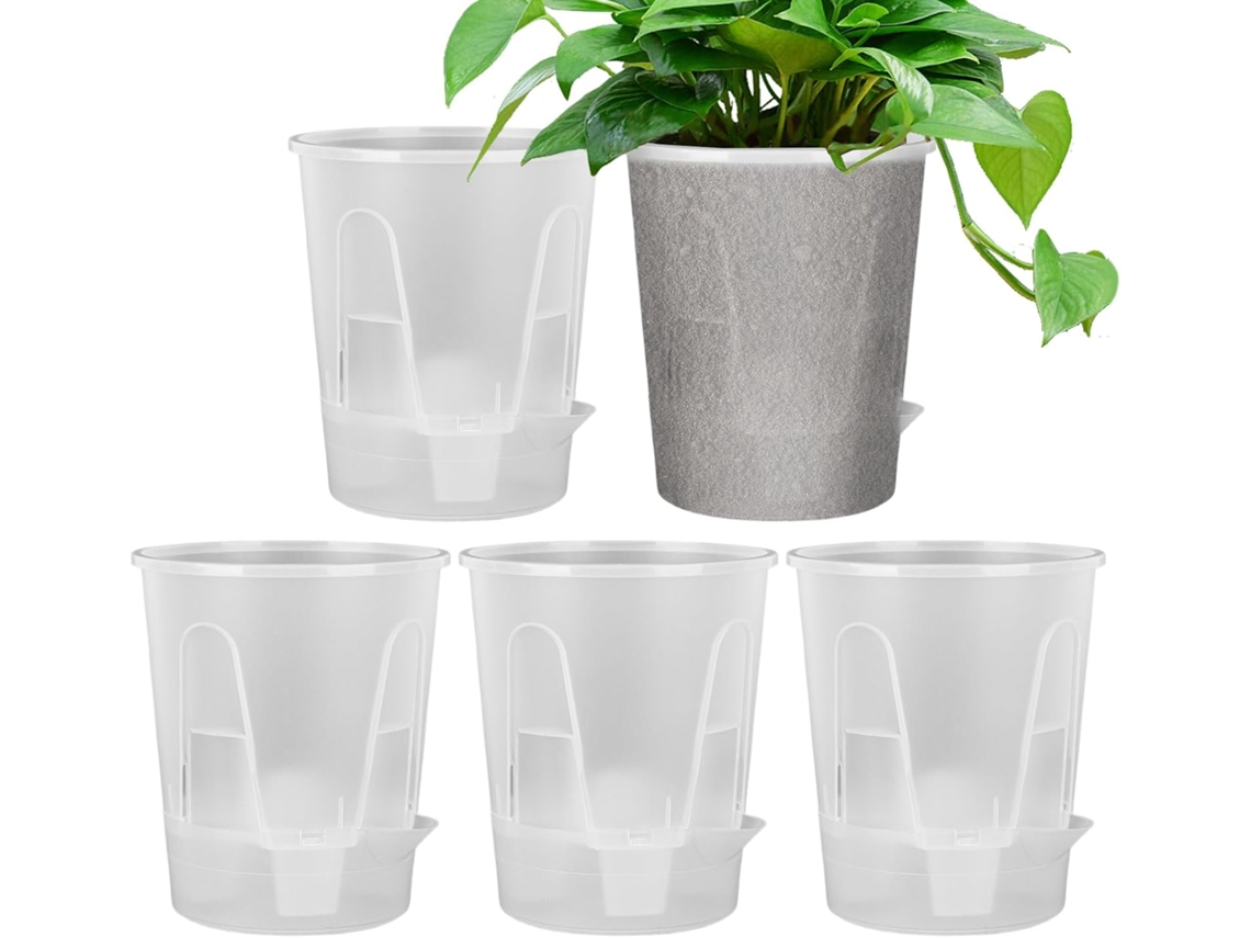 Maceta Con Autorriego Juego De 5 Macetas Con Platillos, Moderno Kit De Jardineras Para El Hogar Y El Jardín - Para Uso