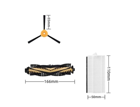 Escova lateral com filtro hepa primário para ecovacs deebot n79/500 varredura