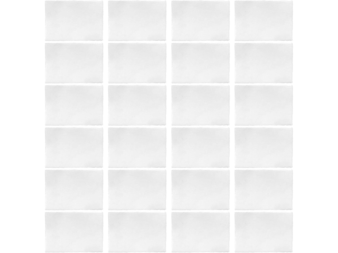Lote De 25 Hojas De Papel De Acuarela A6 Con Bordes Irregulares, Superficie Rugosa Para Dibujo, En Blanco.