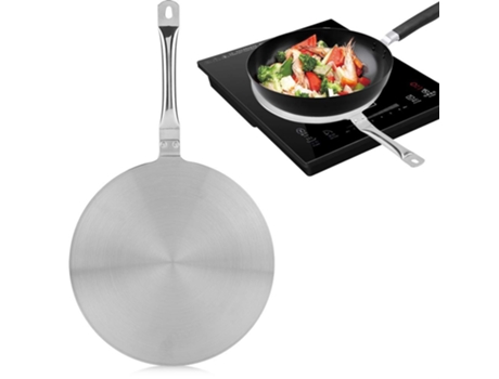 Convertidor difusor de calor Placa conductora de acero inoxidable para cocina de inducción con mango resistente al calor 24 cm