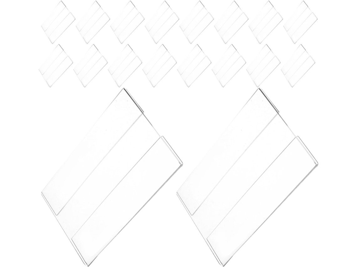 Paquete De 20 Portatarjetas Autoadhesivos De Acrílico Transparente De 7 X 10,5 Cm.