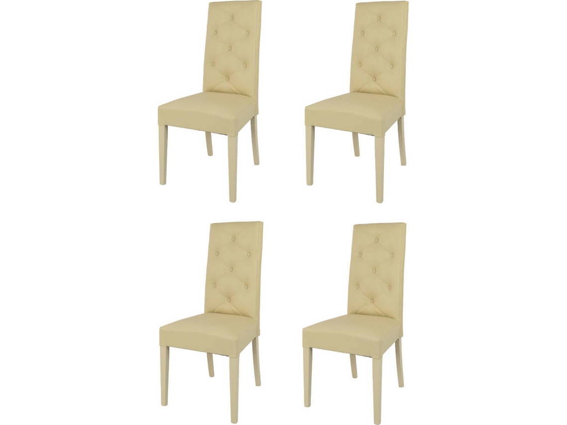 Conjunto de 4 Cadeiras T M C S Chantal (Bege - 99x46x55 cm - Madeira)