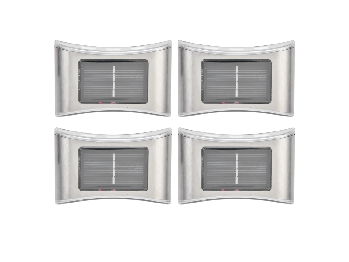 4 Lámparas Solares De Pared Con 6 Led, Impermeables Ip44, Luz Blanca Para Decoración De Exteriores Y Jardines.