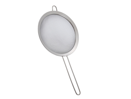 Peneira de malha fina, peneira e peneira de aço inox de alta qualidade, com armação reforçada e cabo robusto (22 cm)