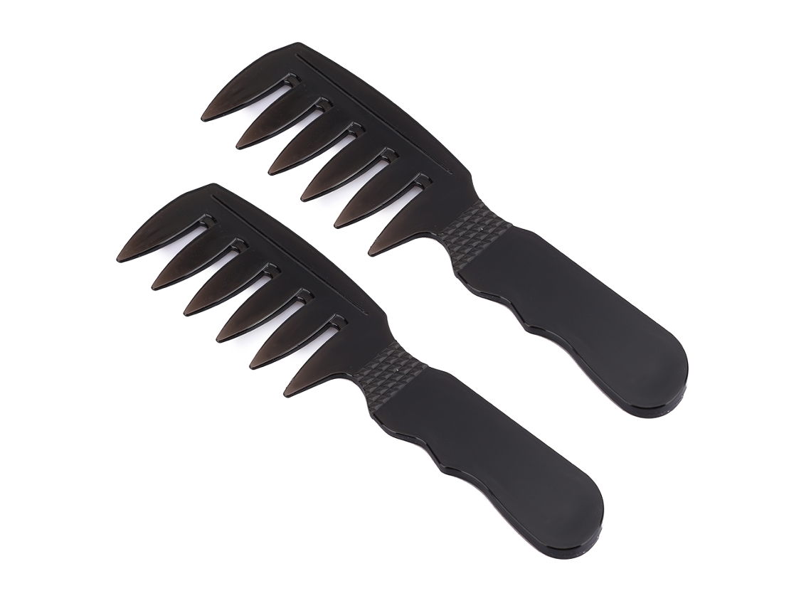 2pcs Peine Profesional Para Hombre Dientes Anchos Herramienta De Peinado Oil Head Estilo