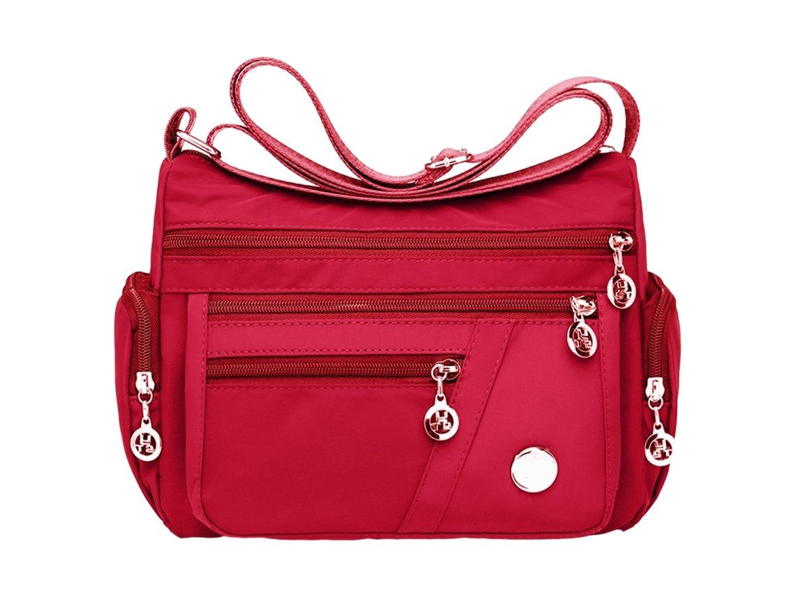 Bolso bandolera de nailon para mujer, ligero, impermeable, con correa ajustable, multibolsillos, material duradero, estilo informal.