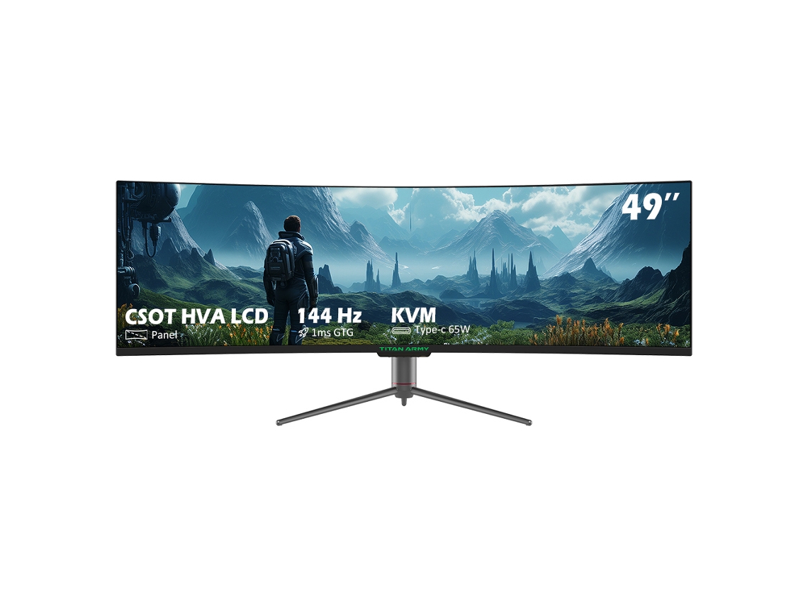 Monitor para juegos TITAN ARMY C49SHC CSOT HVA Panel 32:9 Pantalla de gran tamaño Resolución DFHD Frecuencia de actualización de 144Hz