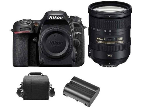 Kit Cámara Réflex NIKON D7500 + AF-S 18-200MM F3.5-5.6G ED VR II DX + Funda de cámara + bateria EN-EL15A