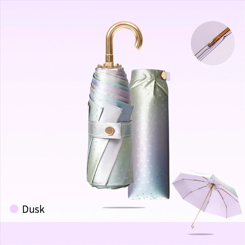 (taro Purple 8k) Parasol Portátil Con Protección Solar (parasol De Doble Uso)