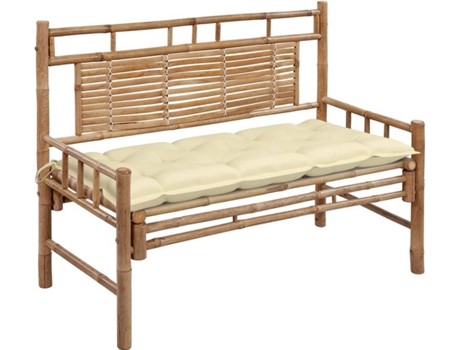 Banco de jardín VIDAXL Crema Bambú (120x55x90 cm)