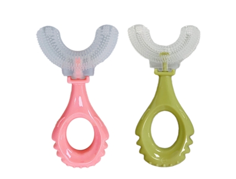 Cepillo de dientes en forma de U de entrenamiento de silicona suave - Cepillo de dientes en forma de U para niños (2-6 años (niño))