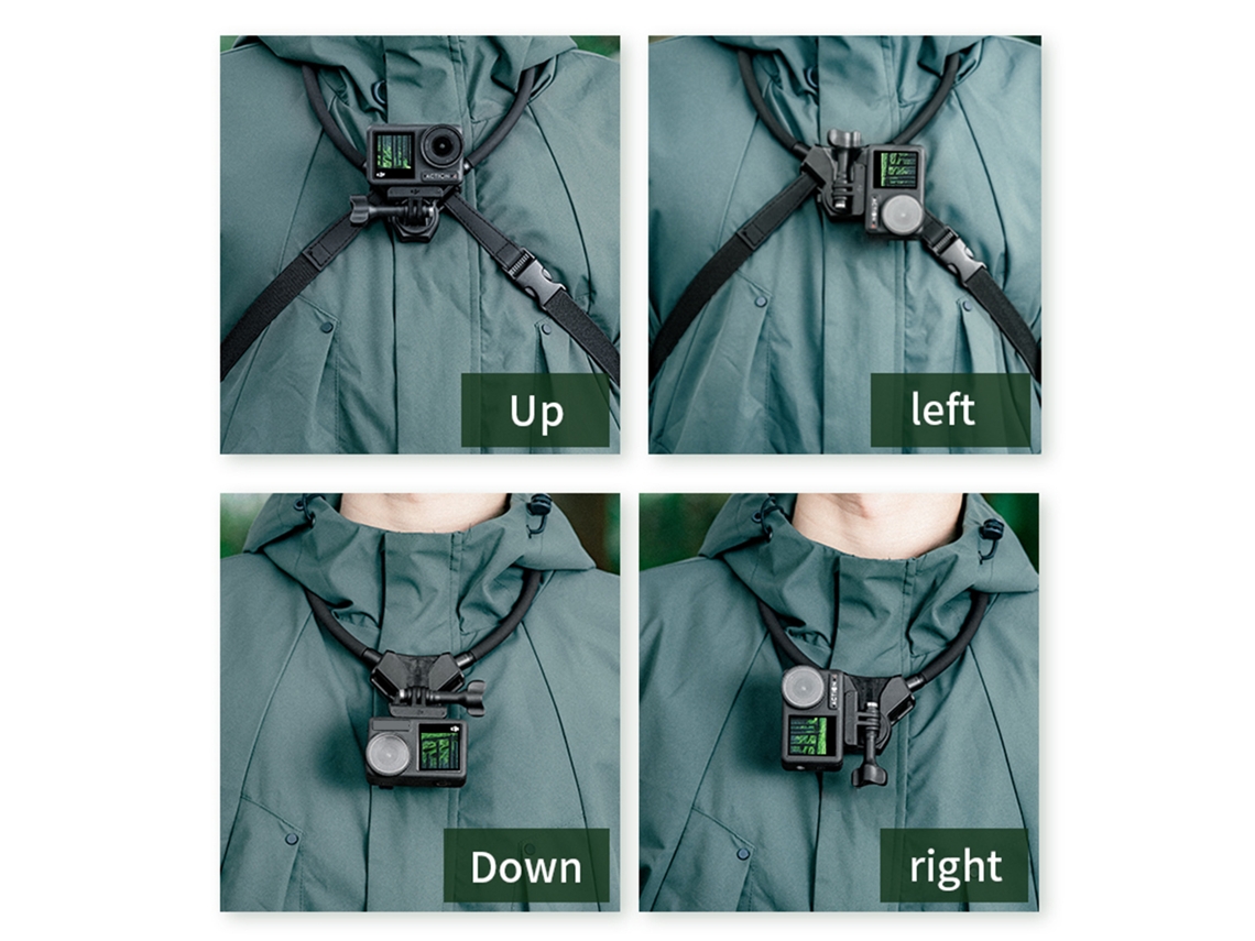 Soporte para el cuello para cámaras deportivas, soporte para el cuello para cámaras de acción y cámaras para selfies para Osmo Action.