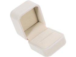 Cuadrada Ligera Práctica Terciopelo Blanco Anillos Pendientes Ideal Diario Compromisos Caja Tela Uso