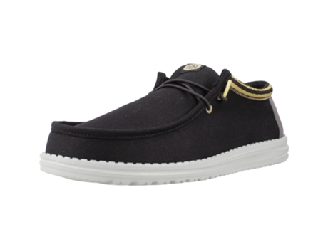 Zapatos de Hombre HEY DUDE Wally Letterman Tecido Negro (45)