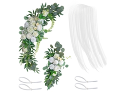 Arco floral para decoración de bodas, diseño de fiesta, escena