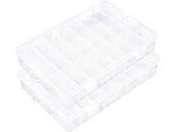 Cajas Rectangulares De Plástico Con 24 Ranuras Para Almacenamiento De Componentes Electrónicos (9...
