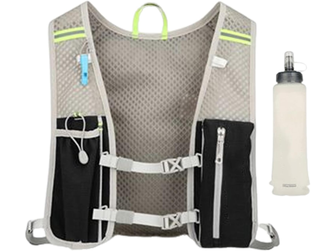 Mochila de hidratación con luces reflectantes para senderismo, con botella, correa de hombro ajustable y detalle reflectante - Vayotoy