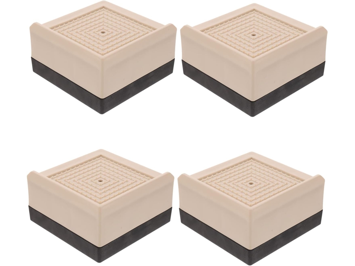 Juego De 4 Elevadores Pies Para Cama Y Escritorio, 4 Cm, Almohadillas Plástico Sólido Resistente