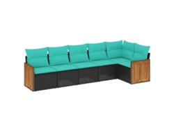 Maison Exclusive - Conjunto De Sofá De Jardín De 6 Piezas Con Cojines, De Poliratán Negro