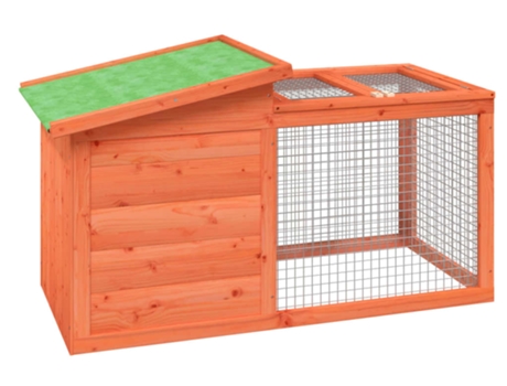 Conejera de madera maciza de pino marrón 100.5x54x55 cm VIDAXL