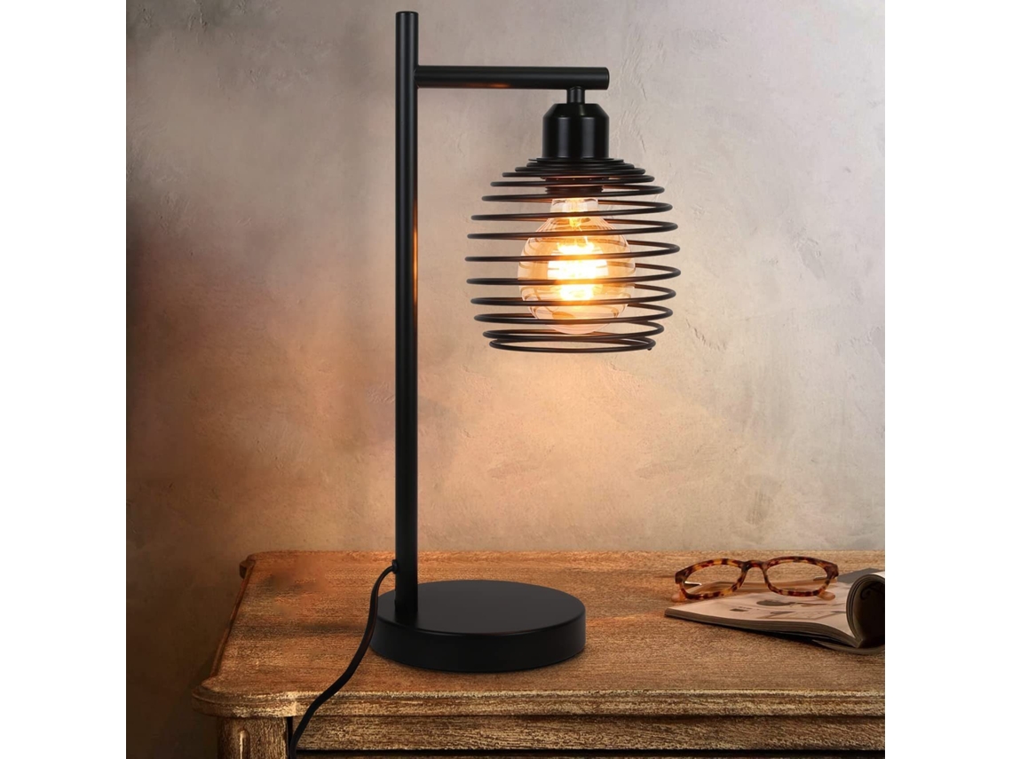 Lámpara de mesa Nettlife negra E27