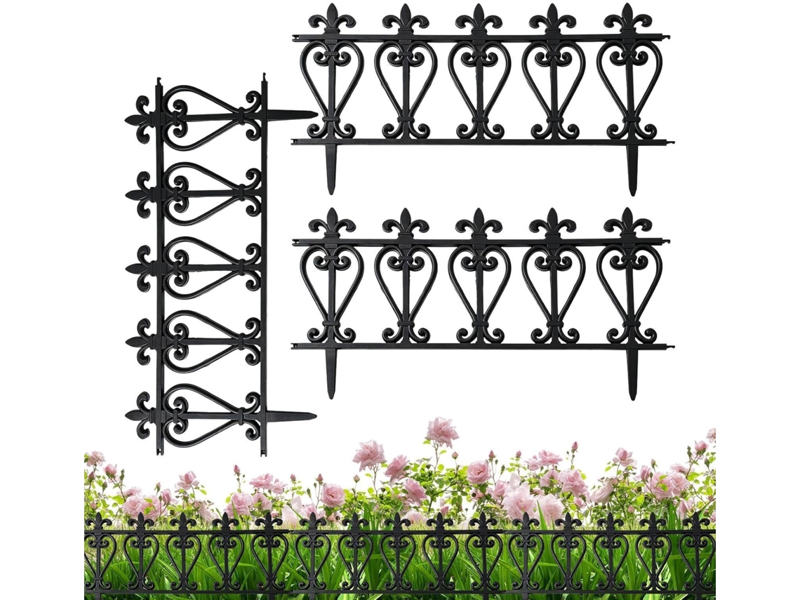 Borde De Jardín, 3 Piezas, Valla Decorativa De Estacas Para Uso Exterior, Borde Paisajístico De Estacas, Para Caminos,