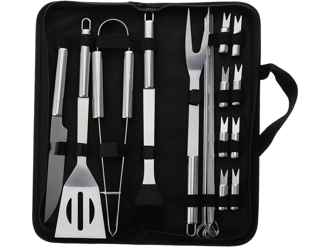 Ensemble D'outils De Barbacoa En Acier Inoxydable 21 Piezas Cocina Plein Air, Kit Portátil Brosse ...