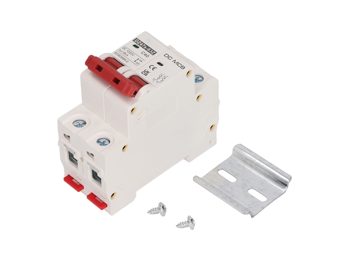 Disyuntor Mcb 2p Dc 1000v 40a, Interruptor De Protección, Capacidad De Ruptura De 6ka, Para Uso Doméstico.