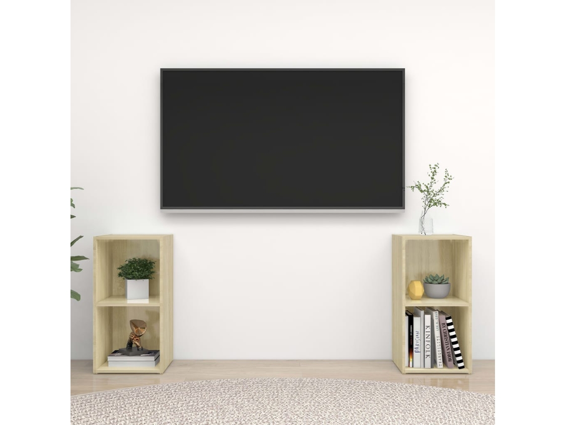 Estantería/Muebles de TV 2 Pzs 72X35X36,5 Cm Contrachapado Roble Sonoma