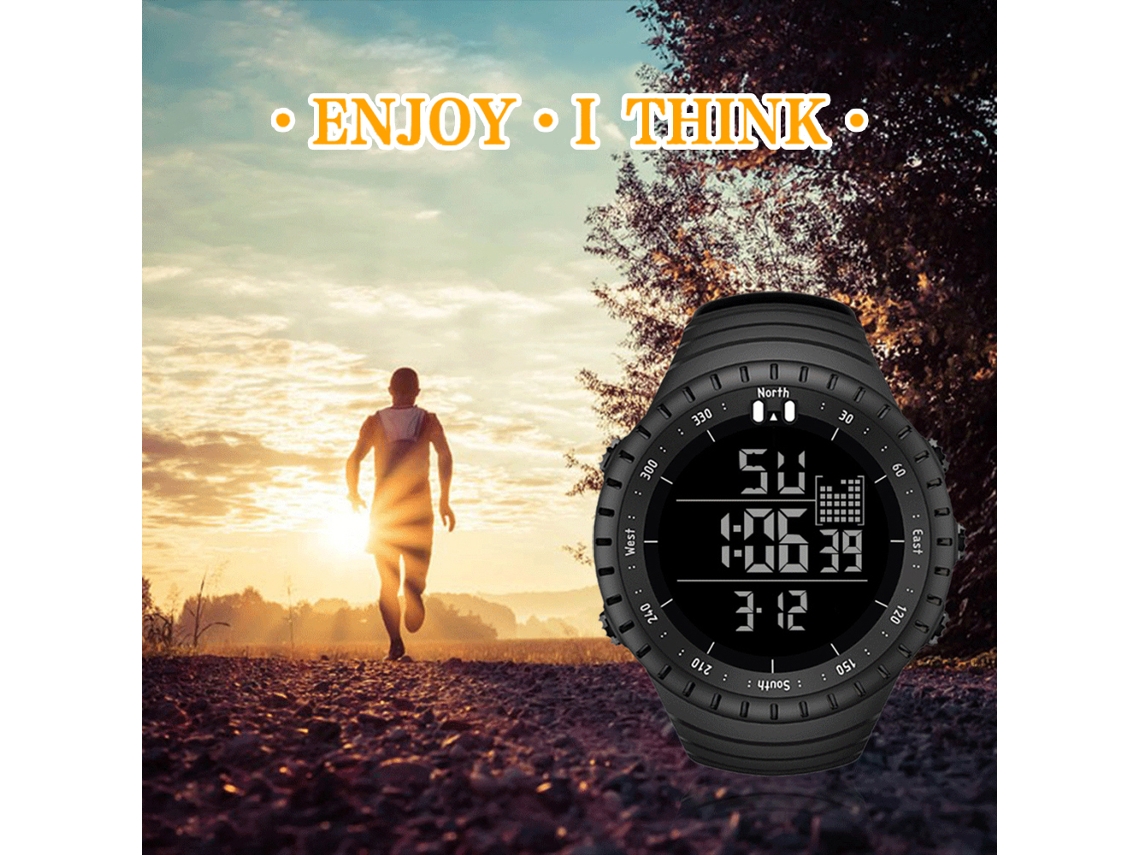 Reloj Deportivo Digital Senors Para Hombre, Resistente Al Agua Hasta 30 M, Con Cronómetro Y Alarma.
