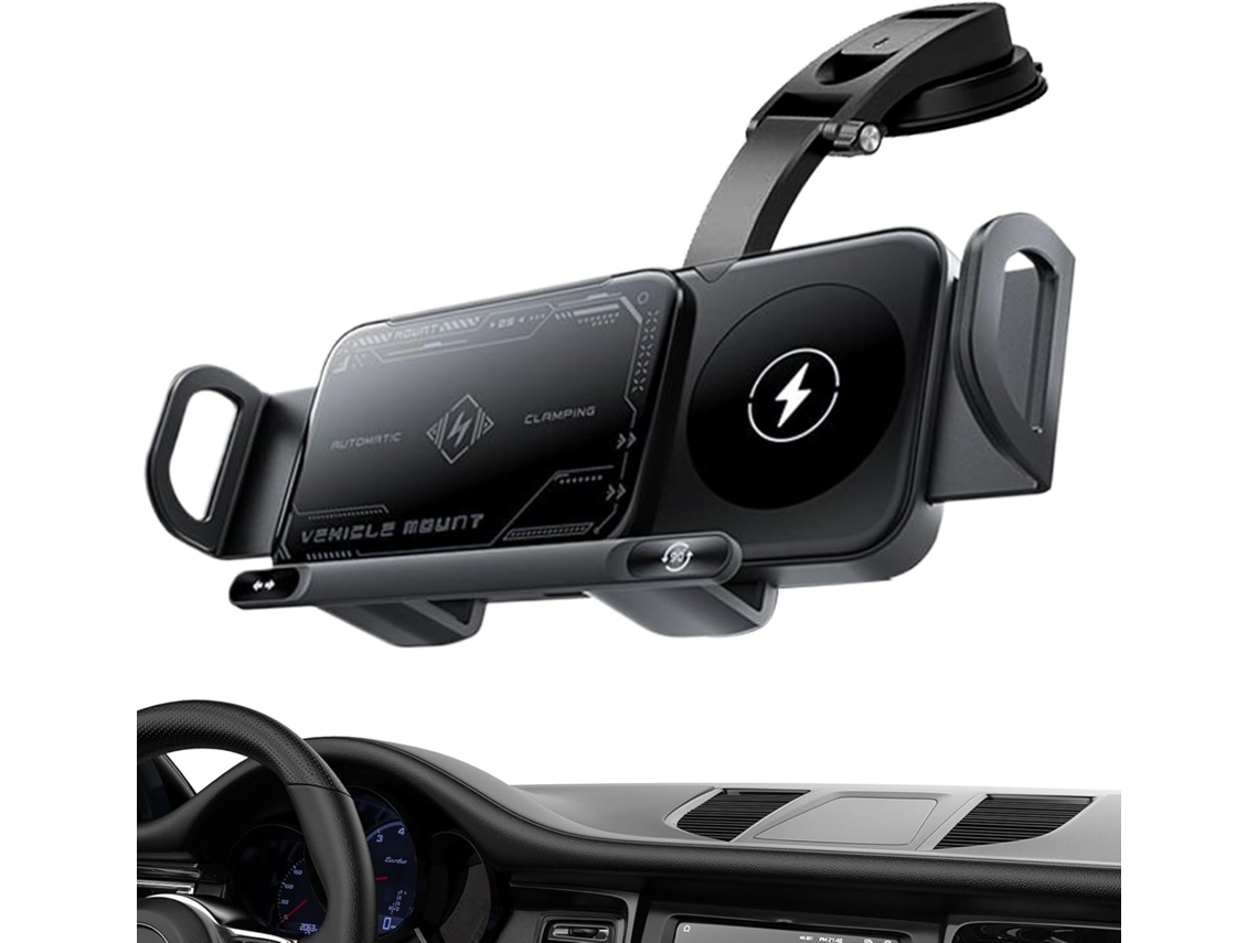 Soporte De Carga Inalámbrica Para Coche, Teléfono, Plegable, 15w, Doble Bobina