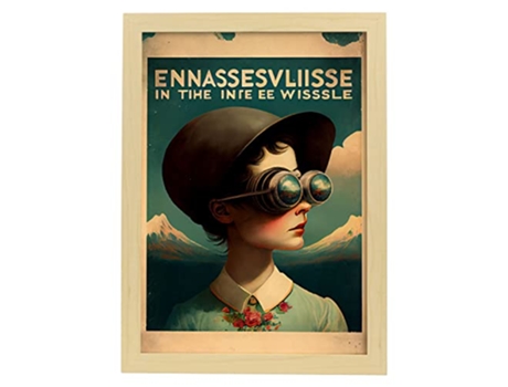 NACNIC Poster Cartel En Estilo Surrealismo Cinematográfico Ilustraciones Y Grabados De Historieta Abstracta Y Artística A3 Marcos Madera