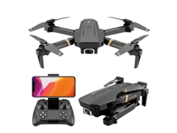 Dron Plegable V4 Rc Con Cámara Gran Angular 1080p Hd (batería 4 - Duración De La Batería 20 Min - Negro)