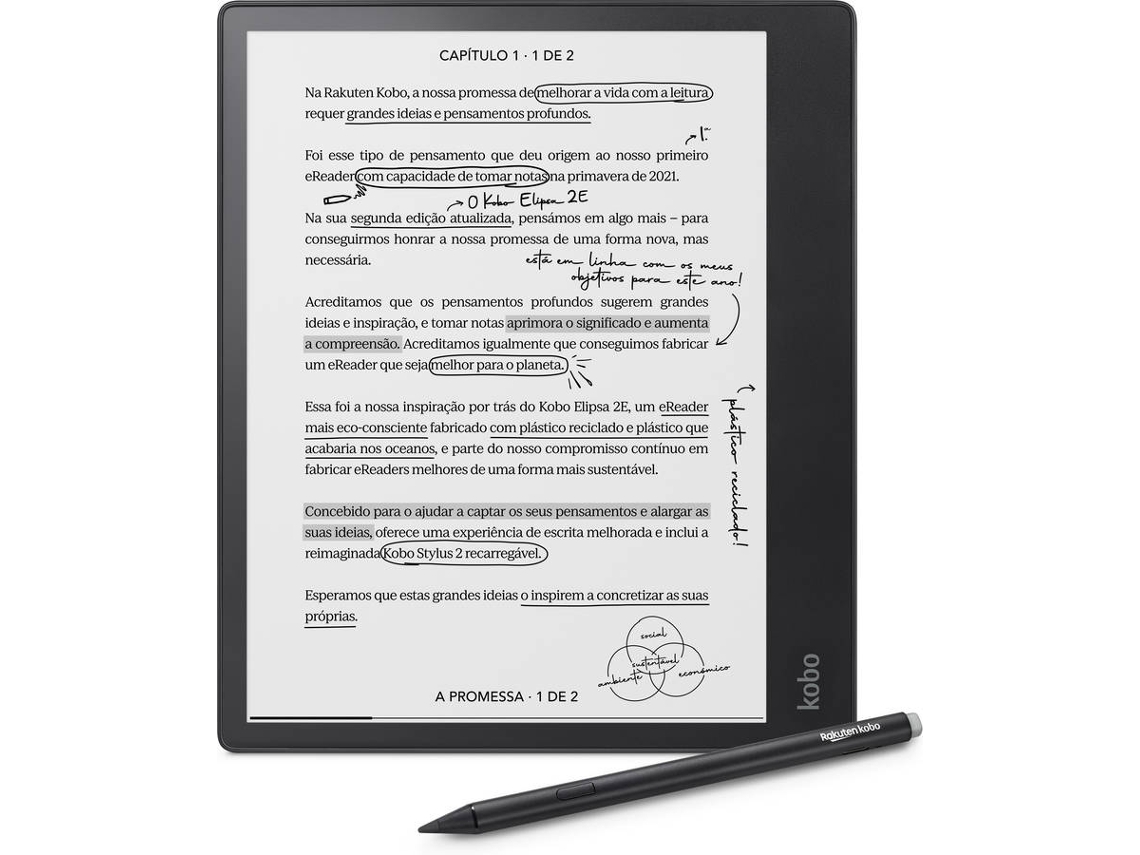 Paquete E-Reader KOBO Elipsa 2E (Negro)