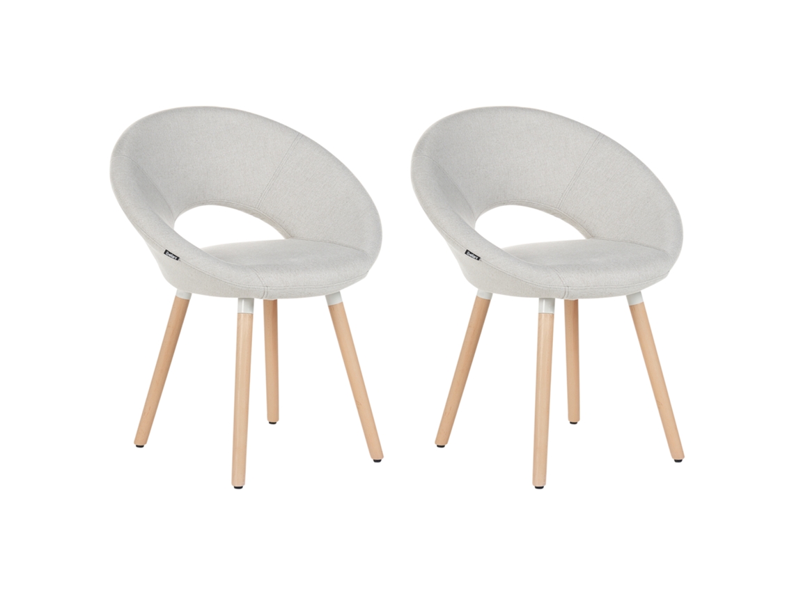 Cadeiras com design único BELIANI Roslyn de Poliéster Cinzento 66x45x80