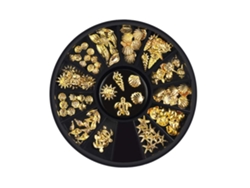 Disco 12 estilos 3D pegatinas para uñas diseño mixto plata metálica vida marina concha estrella de mar tachuelas diamantes de imitación accesorios de manicura Di