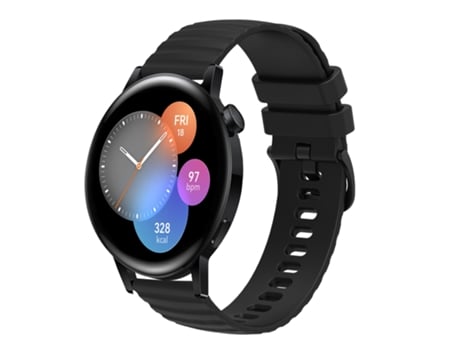 Correa de reloj inteligente para Huawei Watch GT3 46 mm 22 mm Patrón de puntos ondulados Correa de reloj de silicona de color sólido (negro)