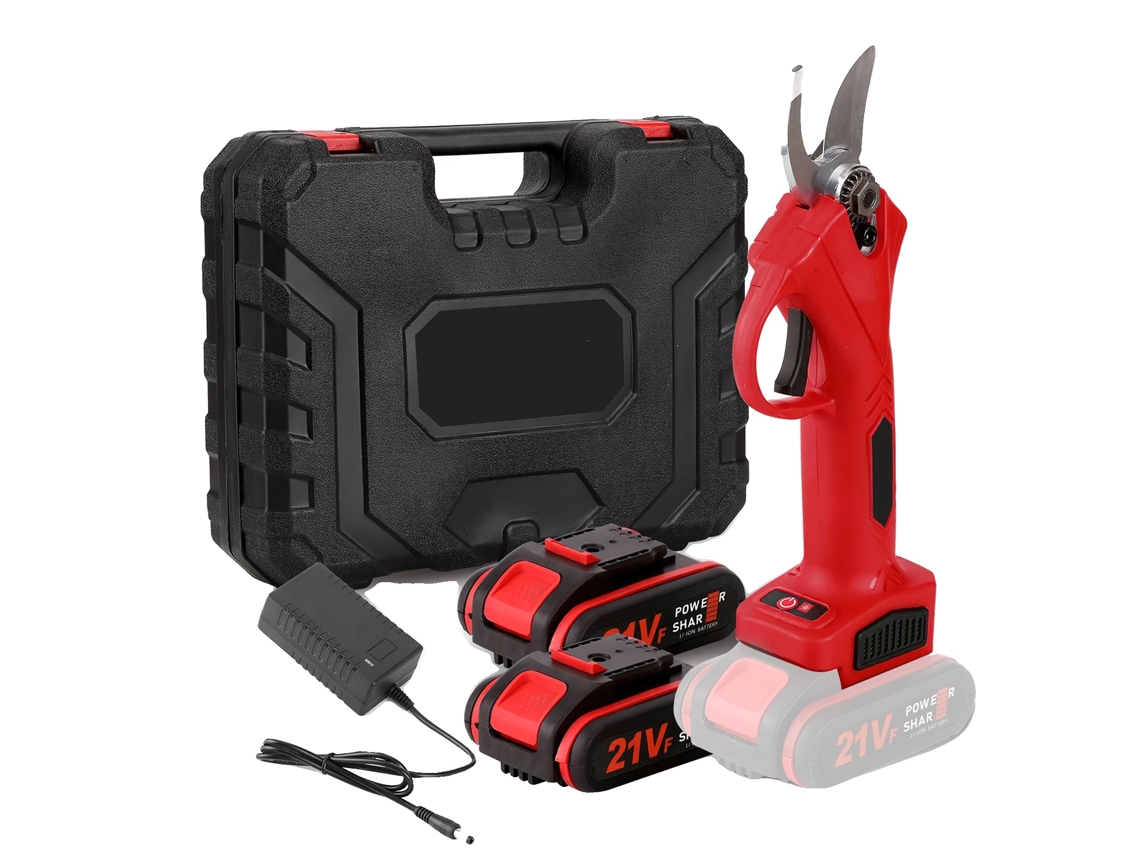 Tijeras de podar eléctricas, motor sin escobillas, diseño ergonómico, con 2 baterías OEM