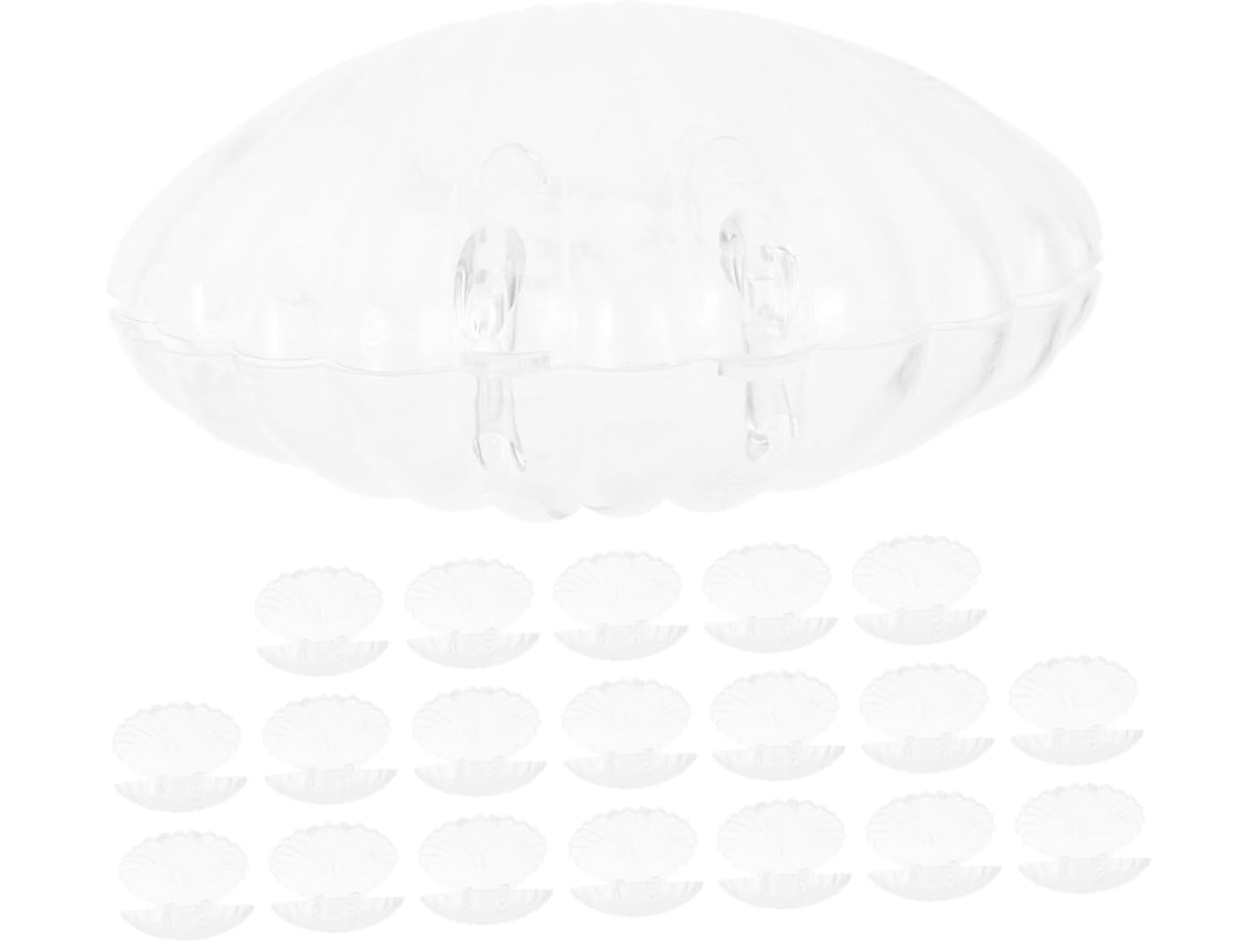 Caja De Joyería De Conchas Marinas Para 20 Piezas, Mini Joyero, Cajas De Almacenamiento Transparentes